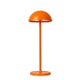 Lucide JOY - Oplaadbare Tafellamp Buiten - Accu/Batterij - Ø 12 cm - LED Dimb. - 1x1,5W 3000K - IP54 - Oranje