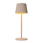 Lucide JUSTINE - Oplaadbare Tafellamp Buiten - Accu/Batterij - LED Dimb. - 1x2W 2700K - IP54 - Met draadloos oplaadstation - Beige