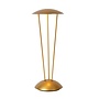 Lucide RENEE - Oplaadbare Tafellamp Buiten - Accu/Batterij - Ø 12,3 cm - LED Dimb. - 1x2,2W 2700K/3000K - IP54 - Met draadloos oplaadstation - Mat Goud / Messing