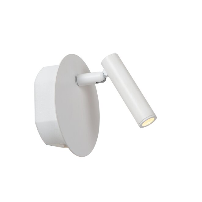 Lucide JOLIJN - Oplaadbare Bedlamp - Accu/Batterij - Ø 10,2 cm - LED - 1x2W 3000K - Magnetisch - Wit