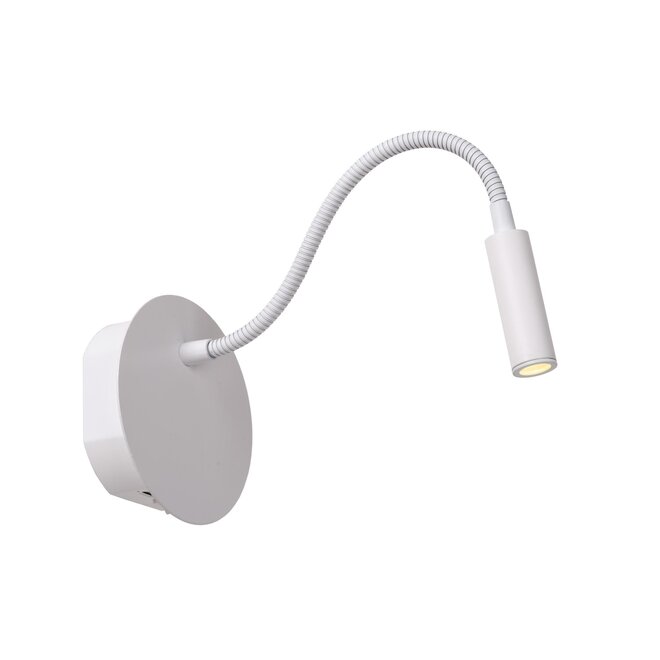 Lucide JOLIJN - Oplaadbare Bedlamp - Accu/Batterij - Ø 11 cm - LED - 1x2W 3000K - Magnetisch - Wit