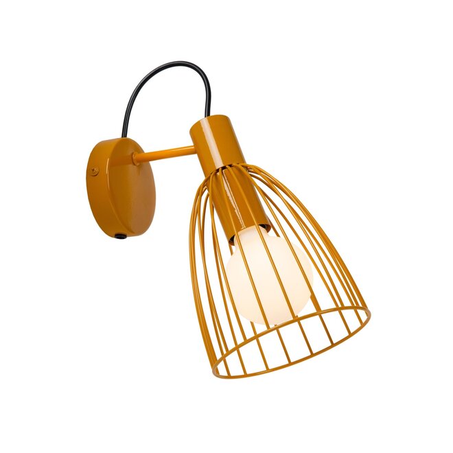 Lucide MACARONS - Wandlamp - 1xE27 - Okergeel