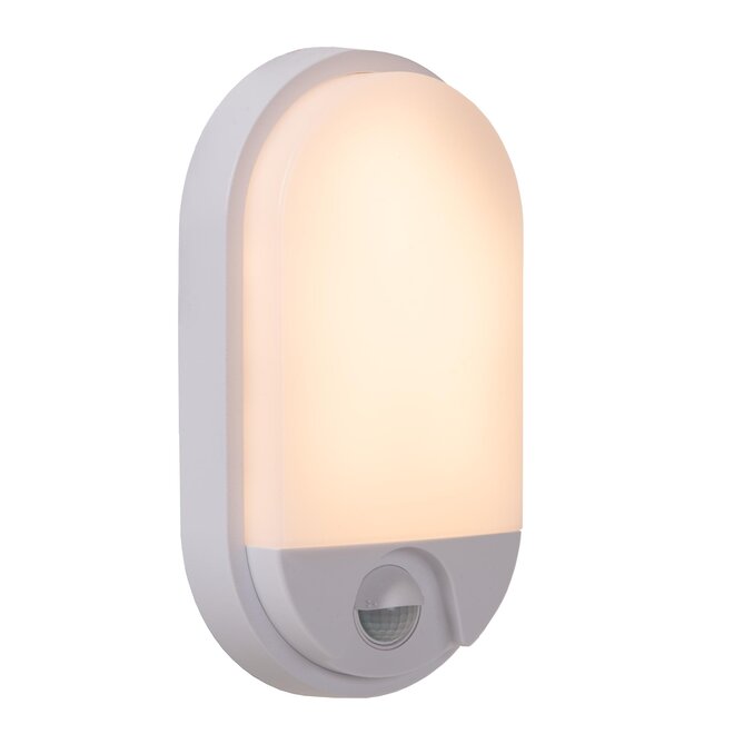 Lucide HUPS IR - Wandlamp Buiten - LED - 1x10W 3000K - IP54 - Beweging & dag/nacht sensor - Wit