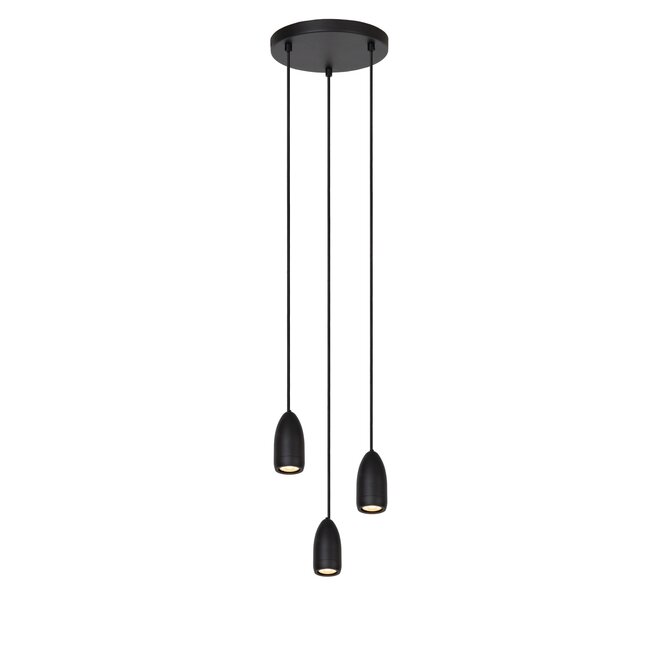 Lucide EVORA - Hanglamp - Ø 25 cm - 3xGU10 - Zwart