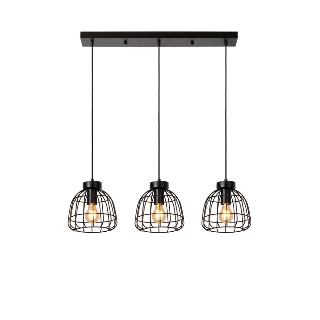 Lucide FILOX - Hanglamp - 3xE27 - Zwart