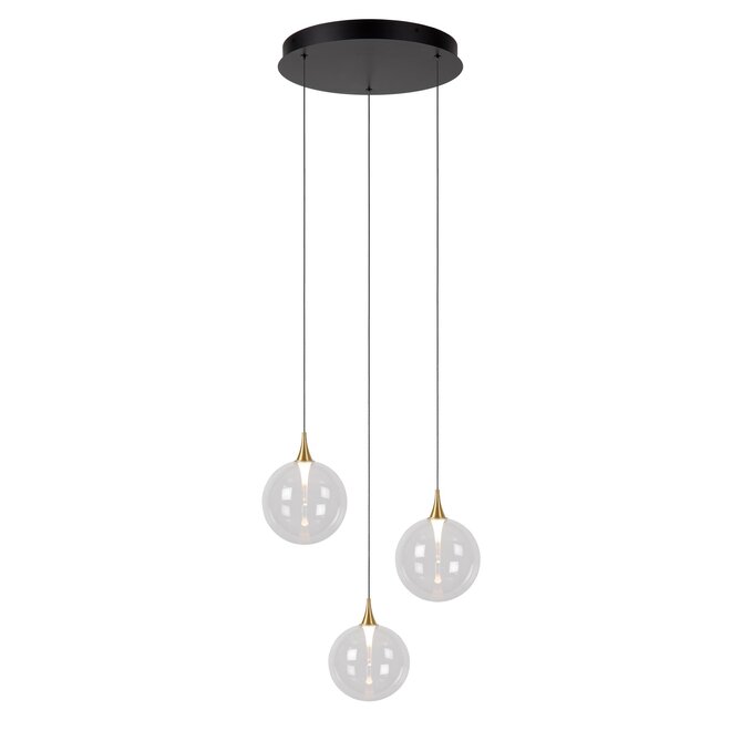 Lucide GISELA - Hanglamp - Ø 46 cm - LED Dimb. - 3x3,6W 2700K - Transparant