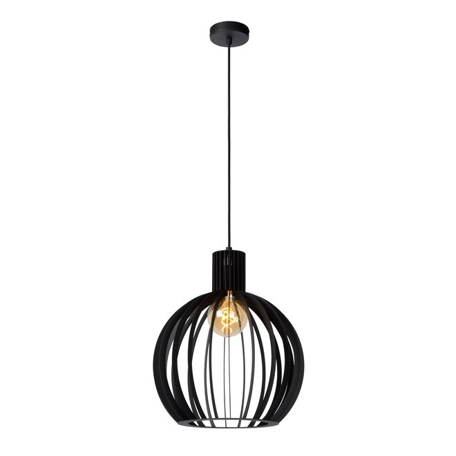 Lucide MIKAELA - Hanglamp - Ø 35 cm - 1xE27 - Zwart