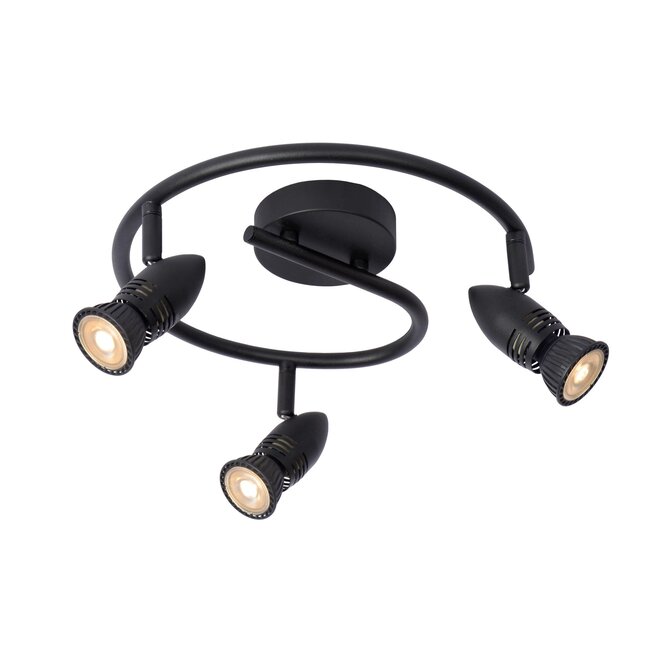Lucide CARO - Plafondspot - Ø 31 cm - 3xGU10 - Zwart