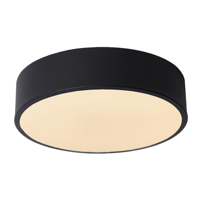 Lucide UNAR - Plafonnière - Ø 20 cm - LED Dimb. - 1x12W 2700K - 3 StepDim - Zwart