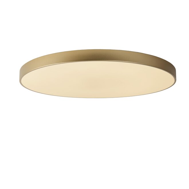 Lucide UNAR - Plafonnière - Ø 80 cm - LED Dimb. - 1x80W 2700K - 3 StepDim - Mat Goud / Messing