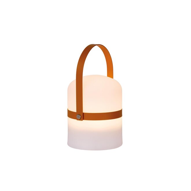Lucide LITTLE JOE - Oplaadbare Tafellamp Buiten - Accu/Batterij - Ø 10 cm - LED Dimb. - 1x0,3W 2800K/3200K - IP44 - 3 StepDim - Bruin