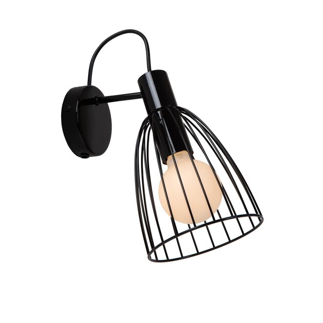 Lucide MACARONS - Wandlamp - 1xE27 - Zwart