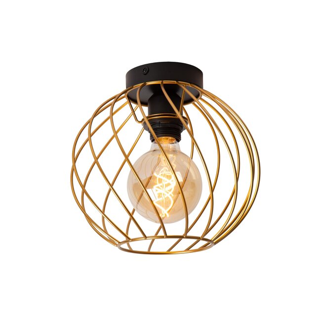 Lucide DANZA - Plafonnière - Ø 25 cm - 1xE27 - Mat Goud / Messing