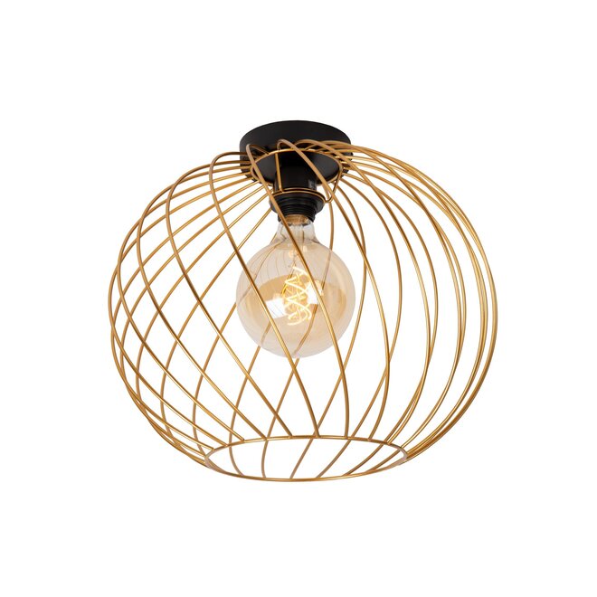 Lucide DANZA - Plafonnière - Ø 40 cm - 1xE27 - Mat Goud / Messing