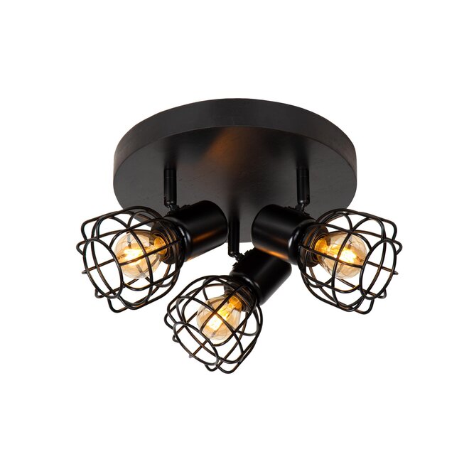 Lucide FILOX - Plafondspot - Ø 25 cm - 3xE14 - Zwart