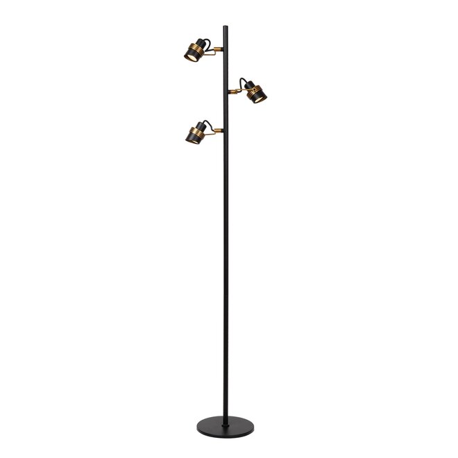 Lucide TUNDRAN - Vloerlamp - 3xGU10 - Zwart