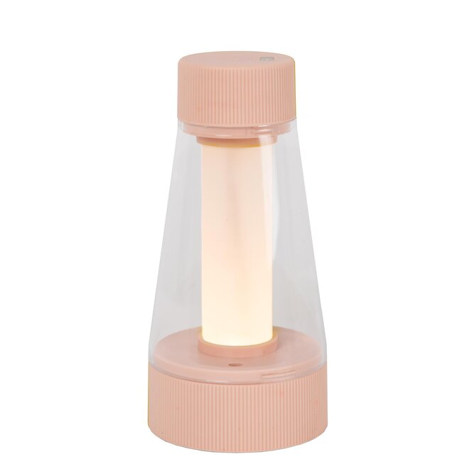 Lucide LORALI - Oplaadbare Tafellamp - Accu/Batterij - LED Dimb. - IP44 - Roze