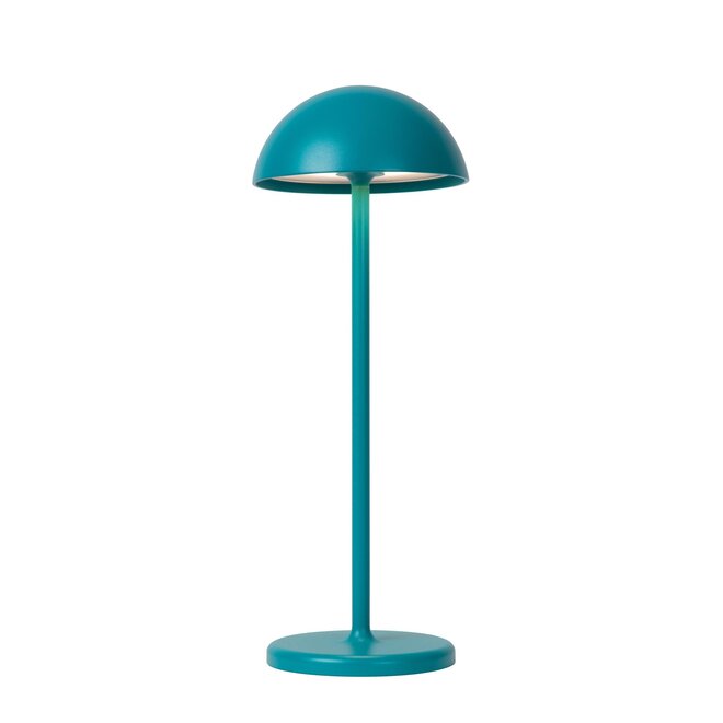 Lucide JOY - Oplaadbare Tafellamp Buiten - Accu/Batterij - Ø 12 cm - LED Dimb. - 1x1,5W 3000K - IP54 - Turkoois