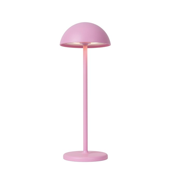 Lucide JOY - Oplaadbare Tafellamp Buiten - Accu/Batterij - Ø 12 cm - LED Dimb. - 1x1,5W 3000K - IP54 - Roze