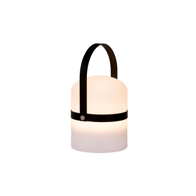 Lucide LITTLE JOE - Oplaadbare Tafellamp Buiten - Accu/Batterij - Ø 10 cm - LED Dimb. - 1x0,3W 2800K/3200K - IP44 - 3 StepDim - Zwart