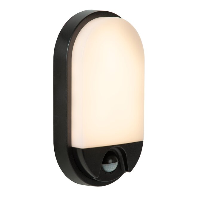 Lucide HUPS IR - Wandlamp Buiten - LED - 1x10W 3000K - IP54 - Beweging & dag/nacht sensor - Zwart