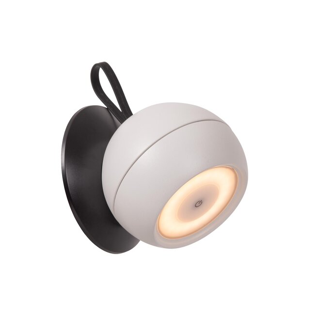 Lucide LUNEX - Oplaadbare Wandlamp Buiten - Accu/Batterij - LED Dimb. - 1x2W 3000K - IP54 - Magnetisch - Wit