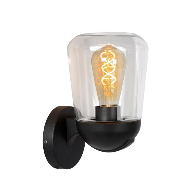 Lucide TULSA - Wandlamp Buiten - 1xE27 - IP44 - Zwart