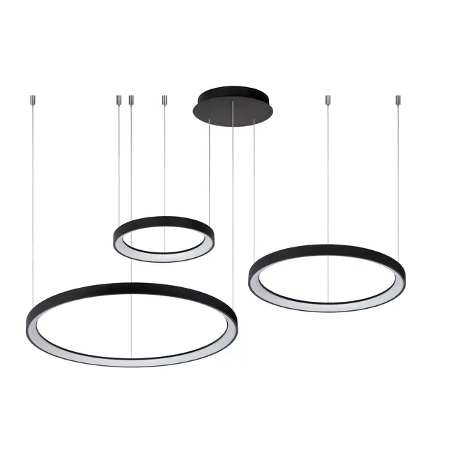 Lucide VIDAL - Hanglamp - Ø 78 cm - LED Dimb. - 1x120W 2700K - Zwart