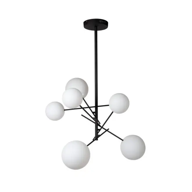 Lucide ALARA - Hanglamp - Ø 72 cm - LED - G4 - 6x1,5W 2700K - Zwart