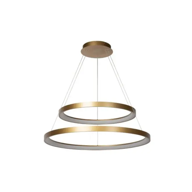 Lucide VIDAL - Hanglamp - Ø 78 cm - LED Dimb. - 1x92W 2700K - Mat Goud / Messing