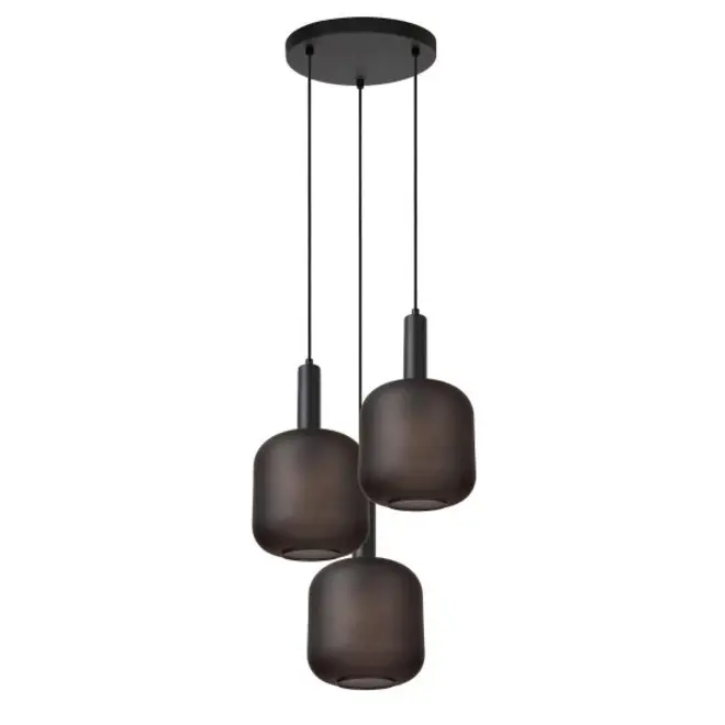 Lucide ELOISE - Hanglamp - Ø 40 cm - 3xE27 - Zwart