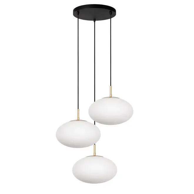 Lucide ELYSEE - Hanglamp - Ø 55 cm - 3xE27 - Opaal