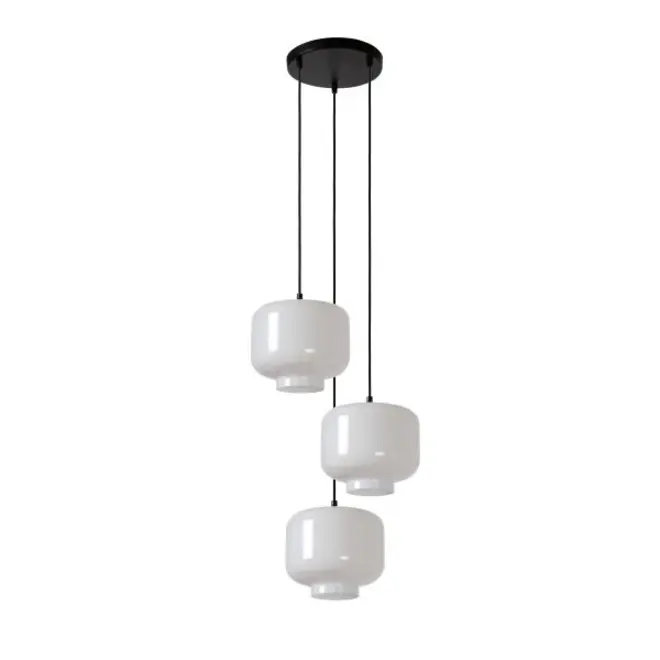 Lucide MEDINE - Hanglamp - Ø 46 cm - 3xE27 - Opaal