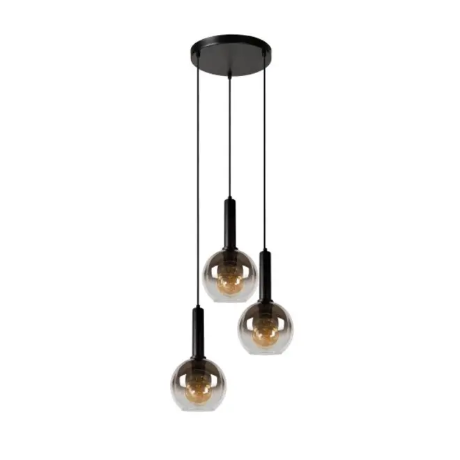 Lucide MARIUS - Hanglamp - Ø 48,5 cm - 3xE27 - Zwart