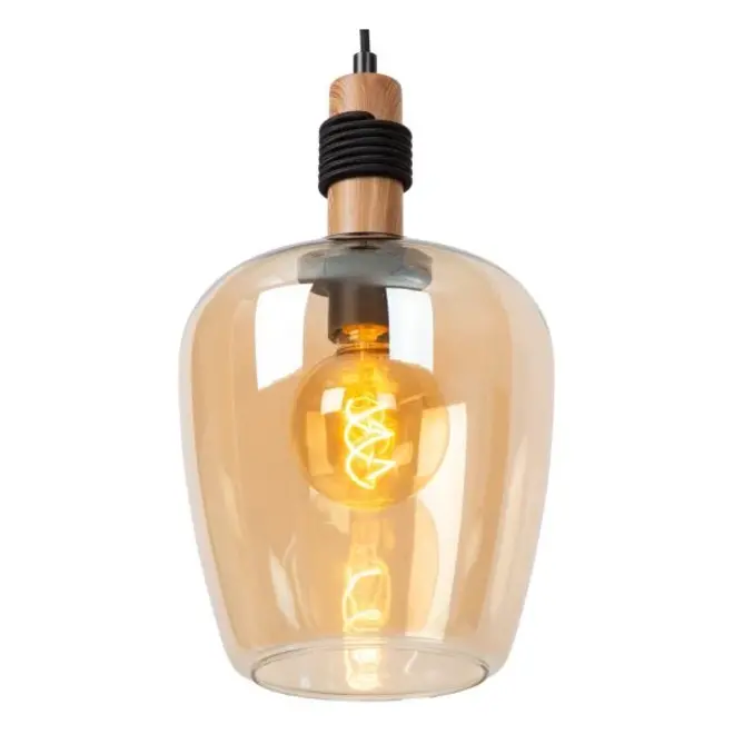 Lucide ILONA - Hanglamp - Ø 22 cm - 1xE27 - Amber