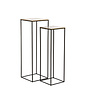Pilaren set van 2:  25x25x80+30x30x90,5 cm - Goud & zwart
