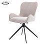 Sora draaibare eetkamerstoel zonder arm - fabric Mona 110 Sand<br />
Frame: black powder coated - 180 rotation - Frame KD