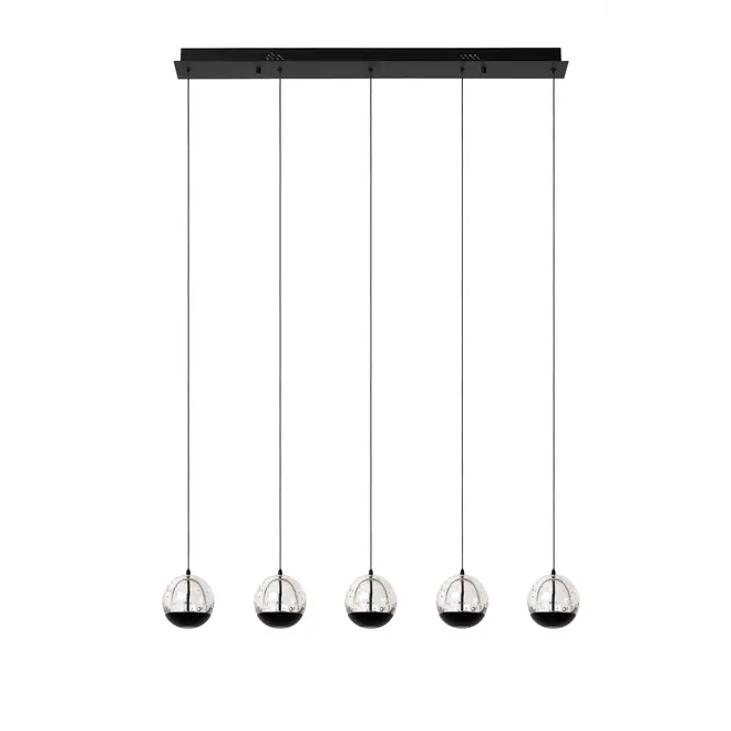 Lucide SENTUBAL - Hanglamp - LED Dimb. - 5x5,3W 2700K - Zwart