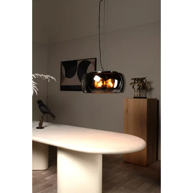 Lucide OLIVIA - Hanglamp - Ø 50 cm - 3xE27 - Fumé