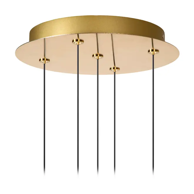 Lucide KLIGANDE - Hanglamp - Ø 30 cm - LED Dimb. - 5x8W 2700K - Mat Goud / Messing