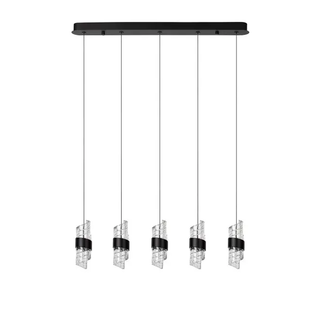 Lucide KLIGANDE - Hanglamp - LED Dimb. - 5x7,8W 2700K - Zwart