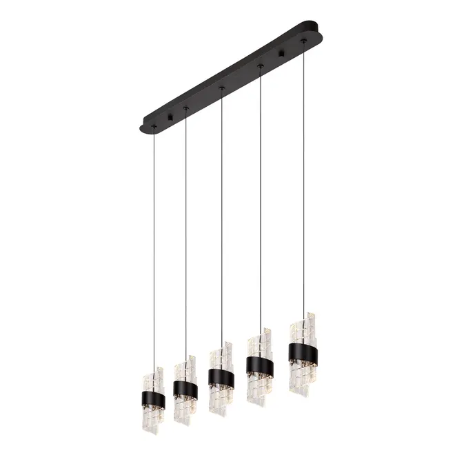 Lucide KLIGANDE - Hanglamp - LED Dimb. - 5x7,8W 2700K - Zwart