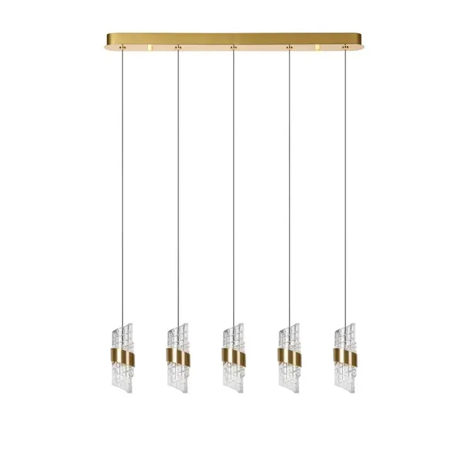 Lucide KLIGANDE - Hanglamp - LED Dimb. - 5x7,8W 2700K - Mat Goud / Messing