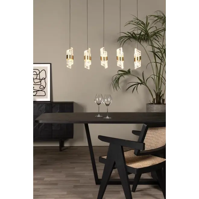 Lucide KLIGANDE - Hanglamp - LED Dimb. - 5x7,8W 2700K - Mat Goud / Messing