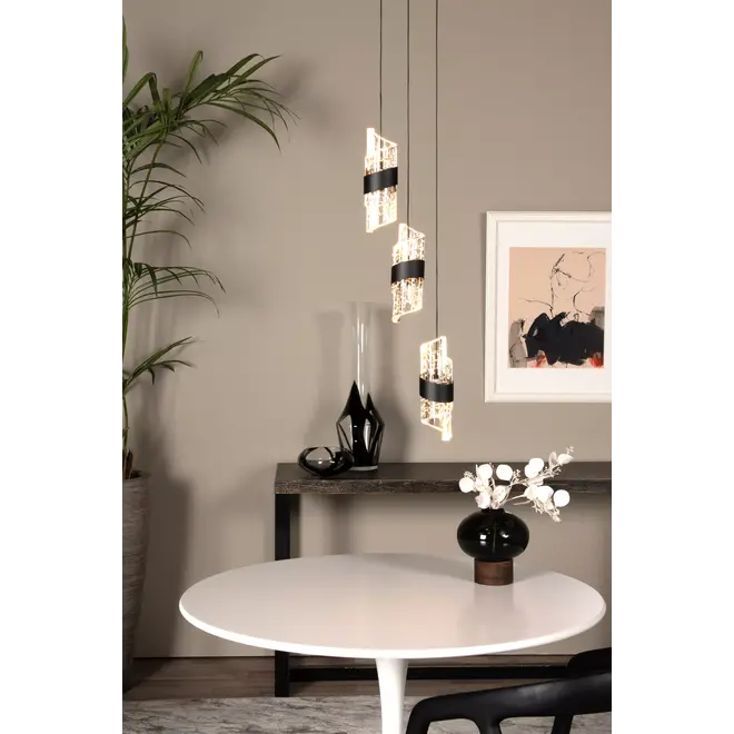 Lucide KLIGANDE - Hanglamp - Ø 25 cm - LED Dimb. - 3x8W 2700K - Zwart