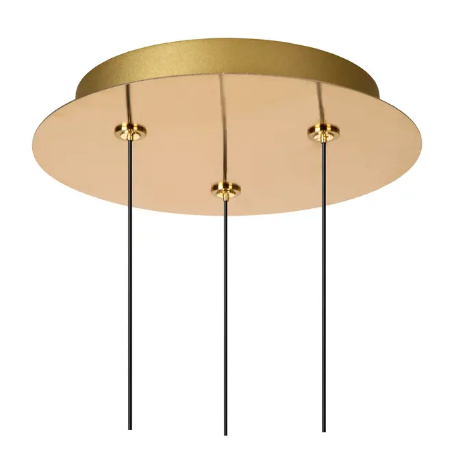 Lucide KLIGANDE - Hanglamp - Ø 25 cm - LED Dimb. - 3x8W 2700K - Mat Goud / Messing