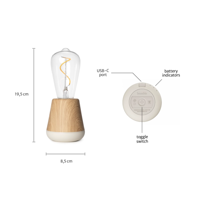 Humble Light One (oplaadbaar) marmer + goud
