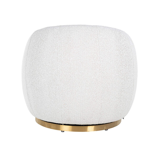 Draaifauteuil Jago white bouclé / brushed gold (Copenhagen 900 Bouclé White)