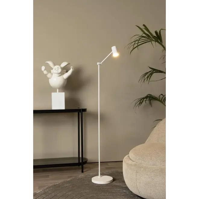 Lucide TIPIK - Oplaadbare Vloerlamp - Accu/Batterij - LED Dimb. - 1x3W 2700K - 3 StepDim - Wit