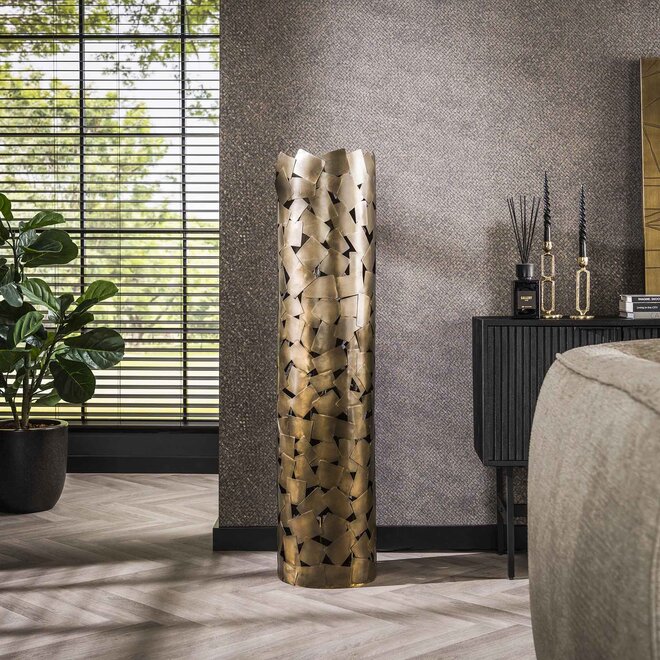 Vloerlamp patch cylinder / Brons antiek